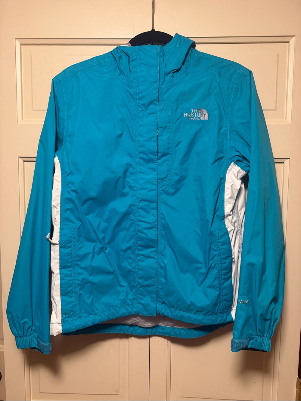 The North Face Aqua Blue & White Women's Rain Jacket